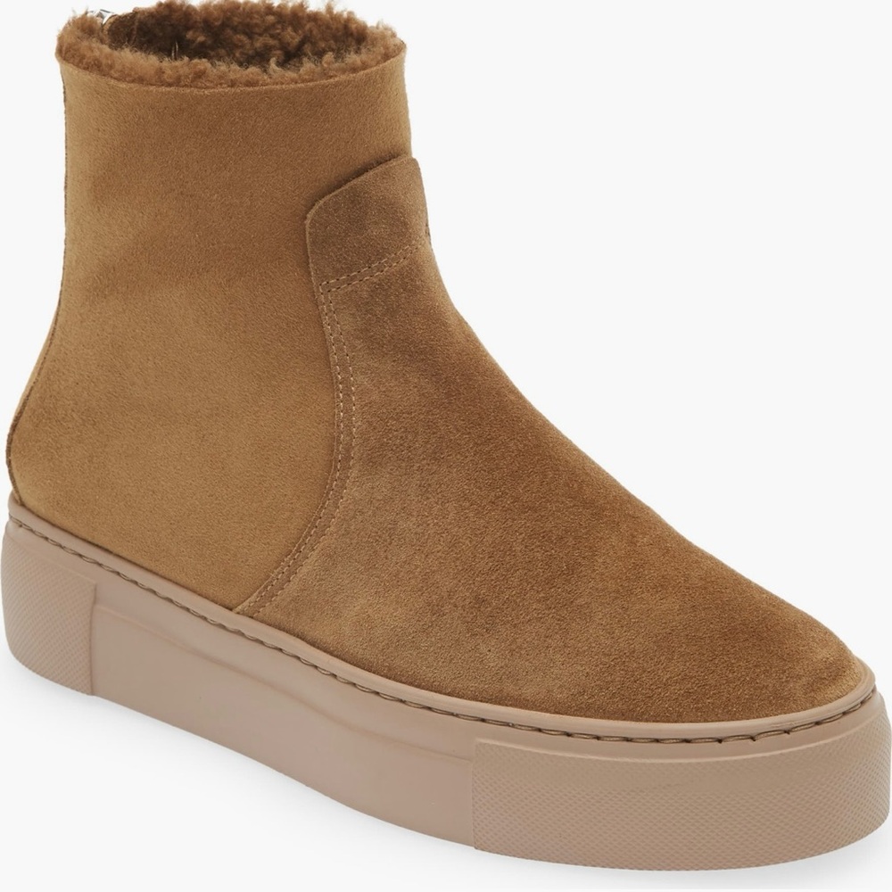 Pre-owned AGL Meghan Genuine Shearling Lined Suede Boot